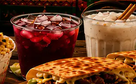 Fresh horchata and tamarind drinks