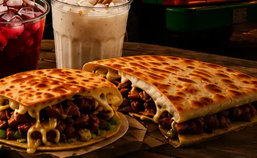 Grilled burrito with melted cheese