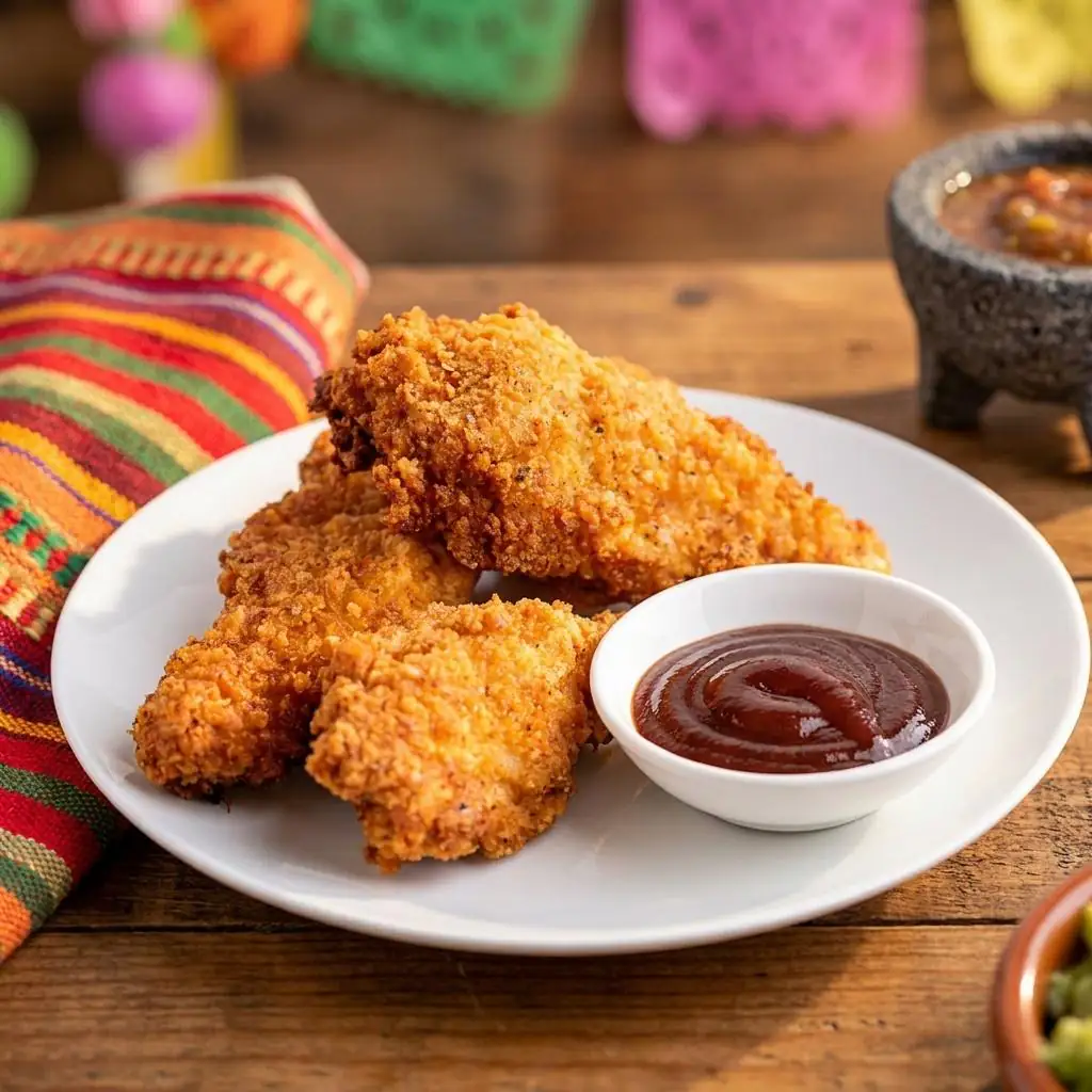 Kids menu chicken tenders and fries